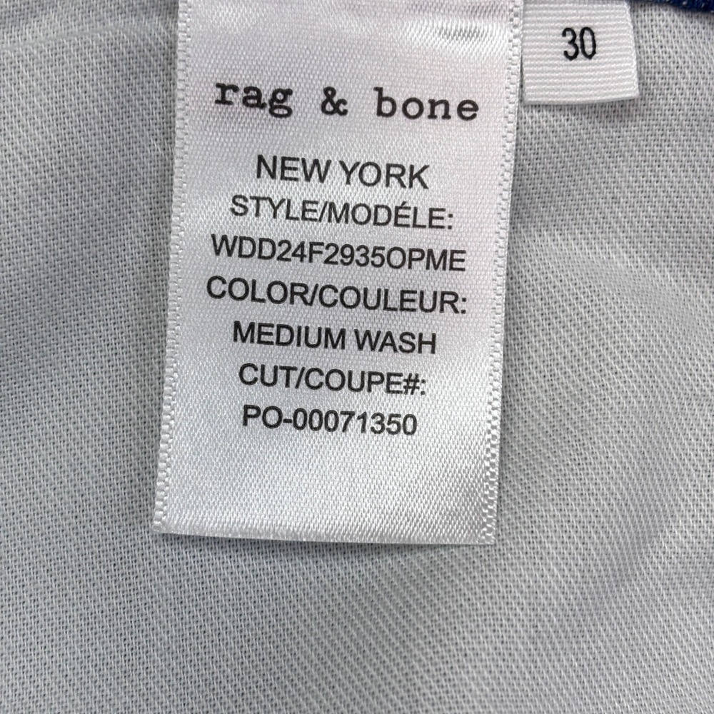 Rag & Bone Lori Mid Rise Wide Leg Jeans Medium Wash Size 30 WDD24F2935OPME New - Picture 5 of 14